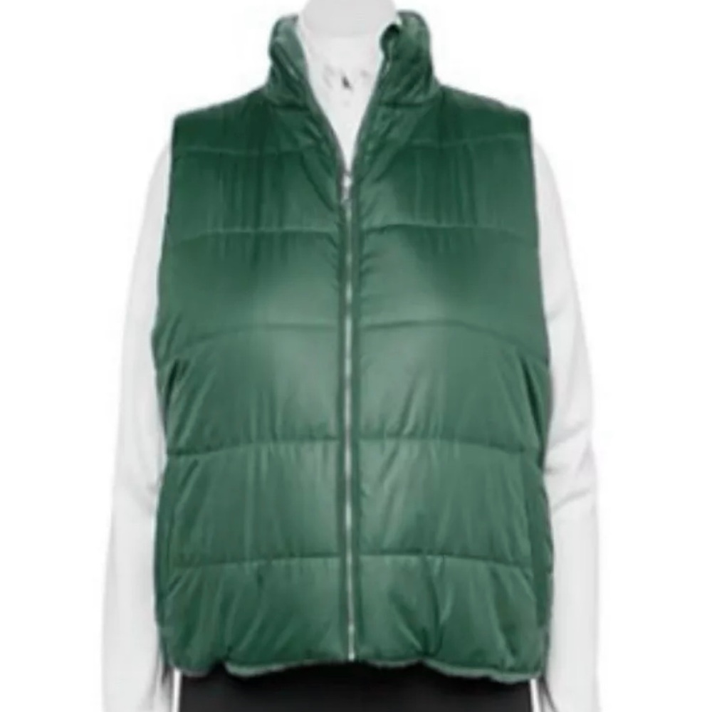 Tek Gear Women’s cropped reversible puffer jacket,3X, NWT
